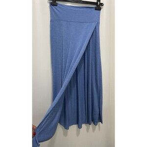 BECCA by Rebecca Virtue Cotton Blue Slit Cover-Up Skirt Wrap SZ S